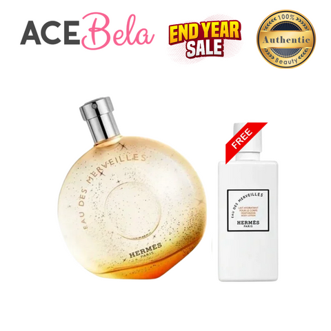 Hermès Eau Des Merveilles Gift Set (EDT 100ml + EDT 7.5ml + Body Lotion 80ml) For Women
