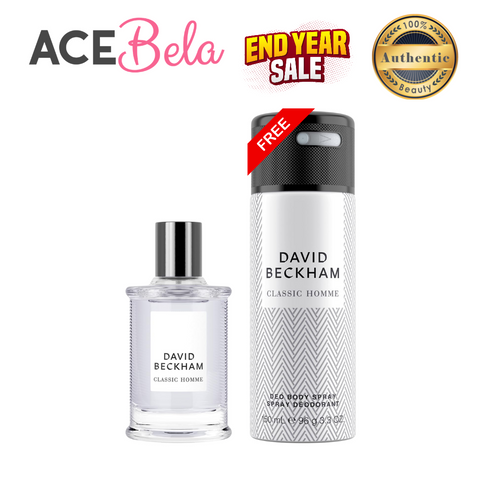 David Beckham Classic Homme Gift Set (EDT 50ml + Deodorant 150ml) For Men