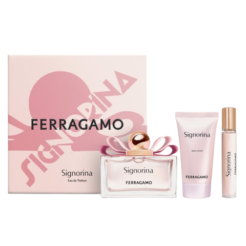 Ferragamo Signorina Gift Set (EDP 100ml + Travel Spray 15ml + Body Lotion 50ml) For Women