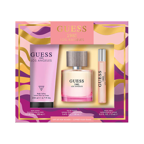 Guess 1981 Los Angeles Gift Set (EDT 100ml + Travel Spray 15ml + Body Lotion 200ml) For Men