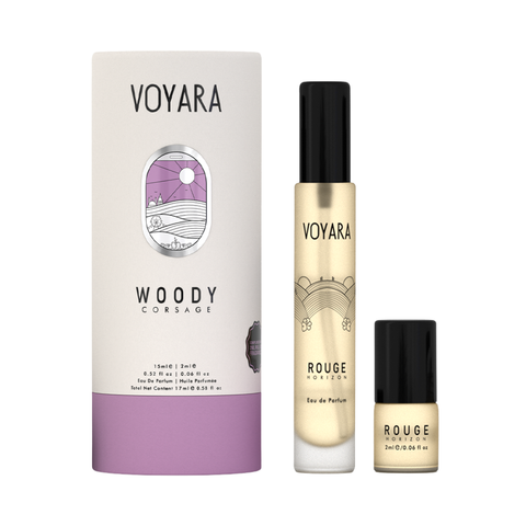 VOYARA Woody Corsage 15ml EDP + 2ml Roll On Long-Lasting Unisex Perfume Travel Size