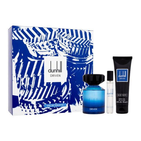Dunhill Driven Blue EDT 100ML+SG 90ML+15ML Gift Set For Men [Perfume / Fragrance]