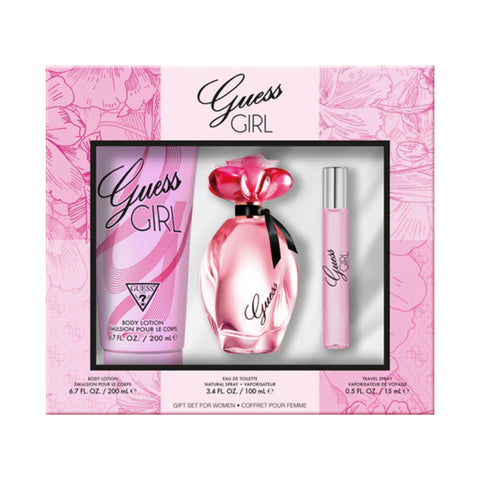 GUESS Girl 3 Piece Gift Set EDT 100ml + Travel Spray 15ml + Body Lotion 200ml