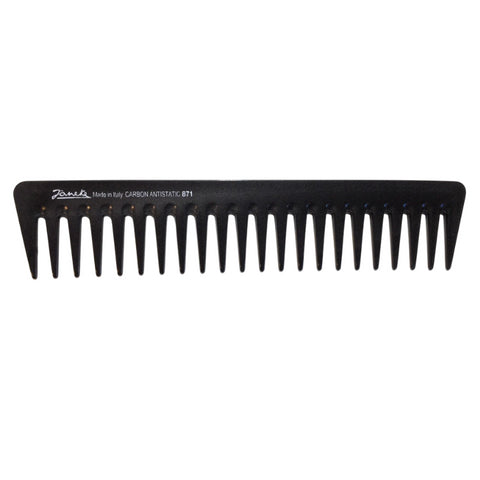 Janeke Carbon Large Comb #871 Black (Box Damaged)