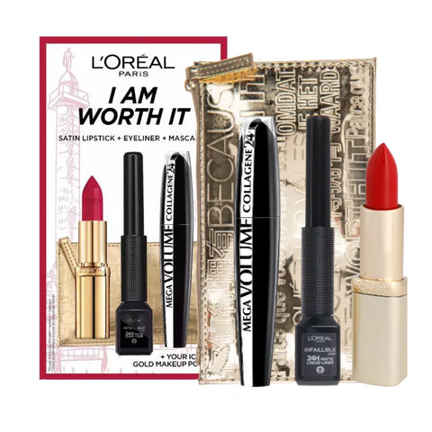 Loreal I Am Worth It Mega Volume Collagene Make Up Trio Set 19ml (Box Damaged)